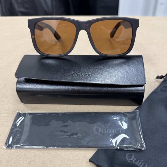 Quince James Polarized Acetate Sunglasses Square Tortoise Frame Brown Lens main image 5